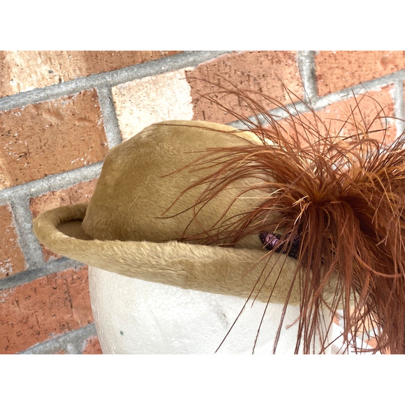 Vintage Monterey women's Tan Brown Hat Made in Italy Imported Body Lemington - Picture 2 of 12